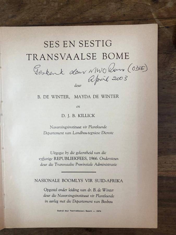 Ses en Sestig Transvaalse Bome - B De Winter, Mayda De Winter en DJB Killick (Paperback)