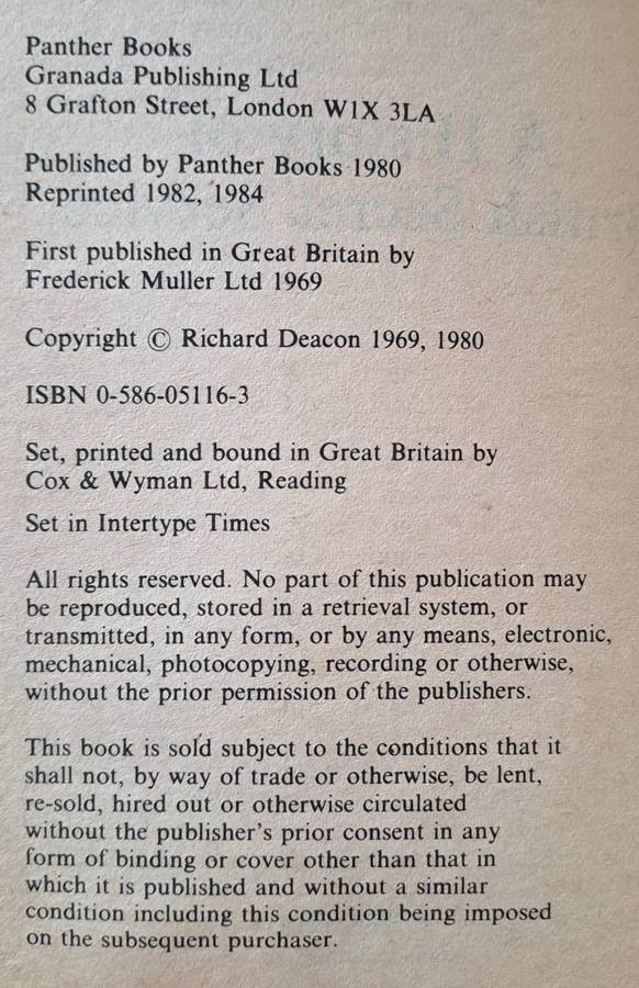 A History of British Secret Service - Richard Deacon (paperback)