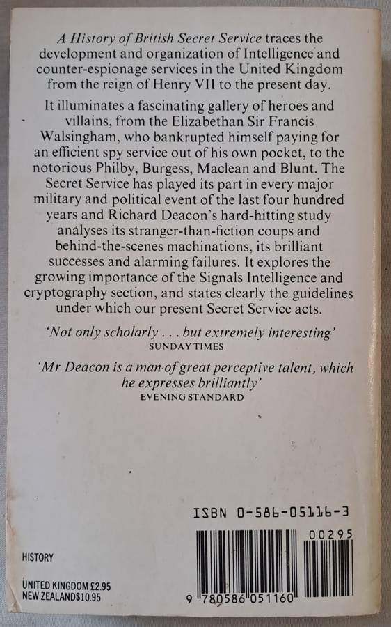 A History of British Secret Service - Richard Deacon (paperback)