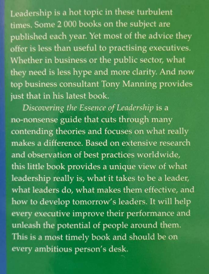 Discovering the essence of leadership - Tony Manning (Paperback)
