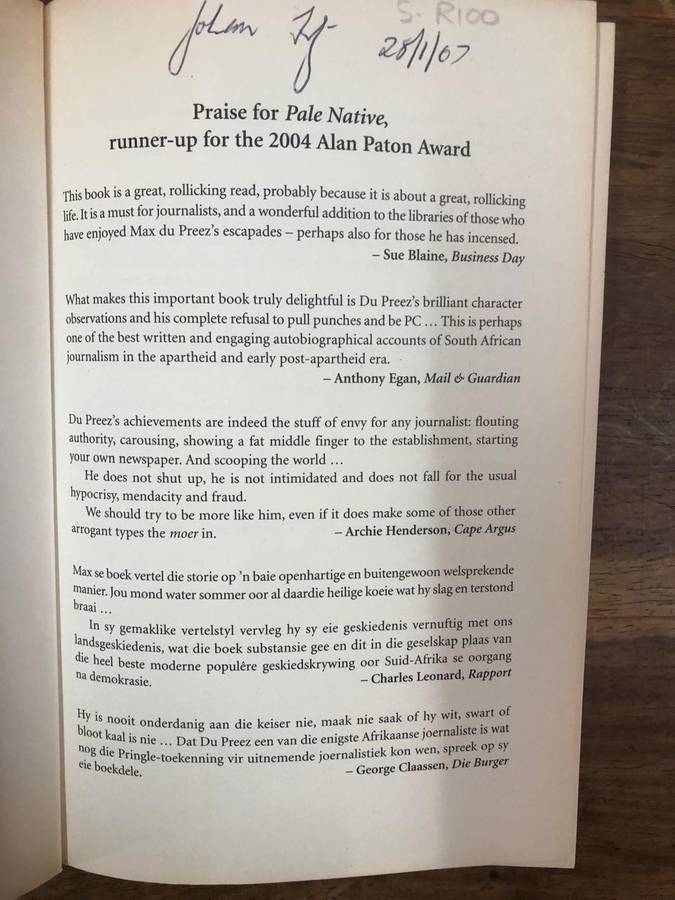 Pale Native - Max Du Preez (Paperback)