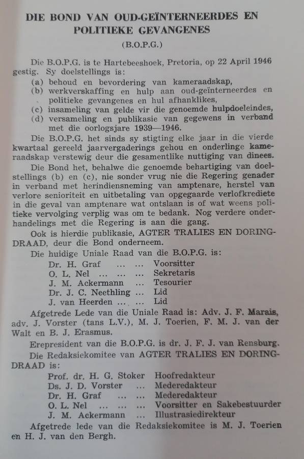 Agter tralies en doring draad. - B.O.P.G