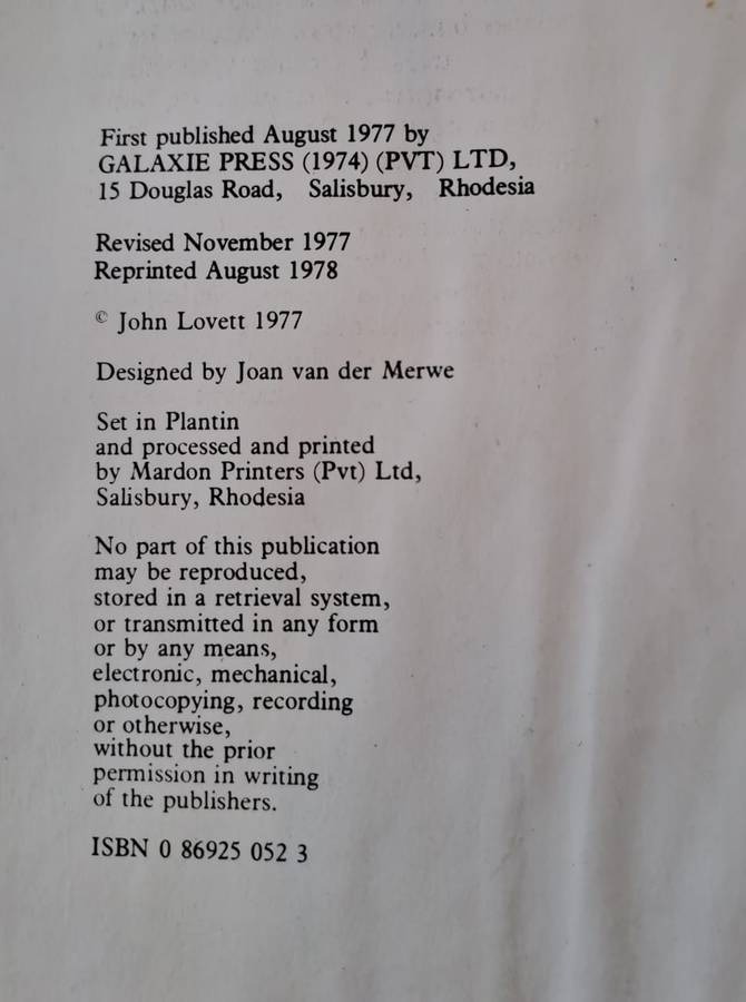 Contact: A Tribute to those who serve Rhodesia. - John Lovett (Hardcover without Dj)