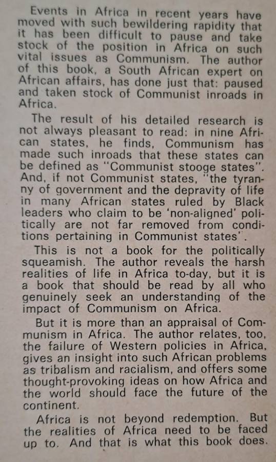 Africa and Communism - F. R. Metrowich (hard cover with DJ)