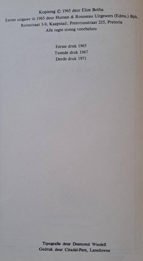 Afrikaanse Essayiste - Elize Botha (Hard cover with dj)