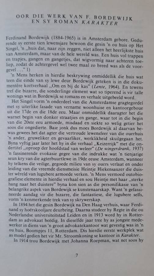 Karakter - F. Bordewijk (hard cover with no dj)