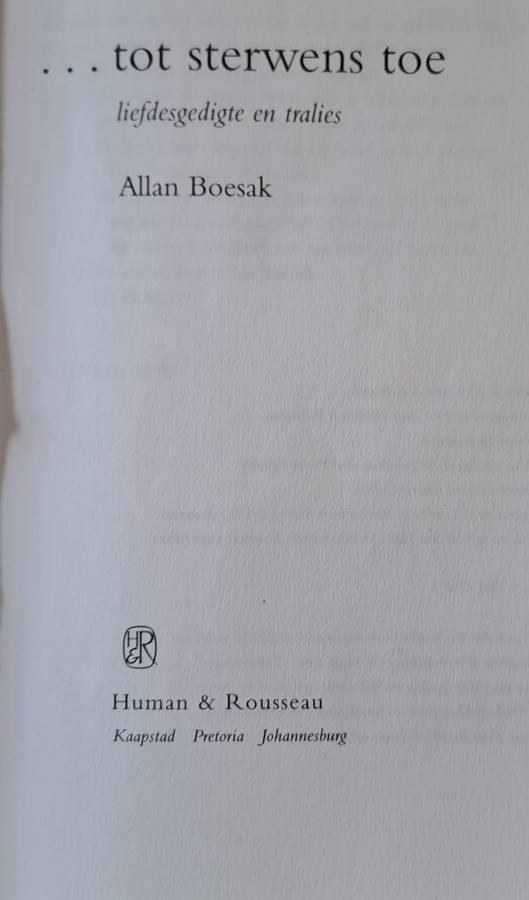 ... tot sterwens toe - Allan Boesak (paperback)