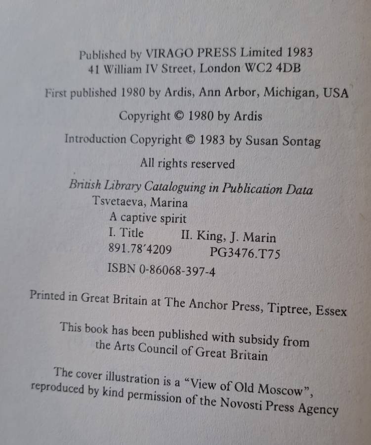 A Captive spirit: Selected Prose - Marina Tsvetaeva (paperback)