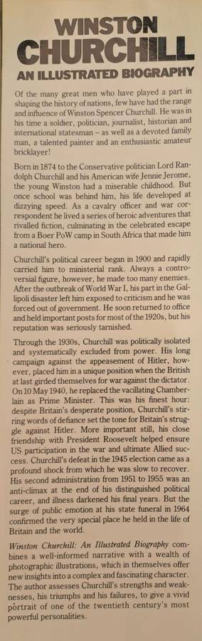 Winston Churchill an Illustrated biography - R G Grant (Hard cover with dj)