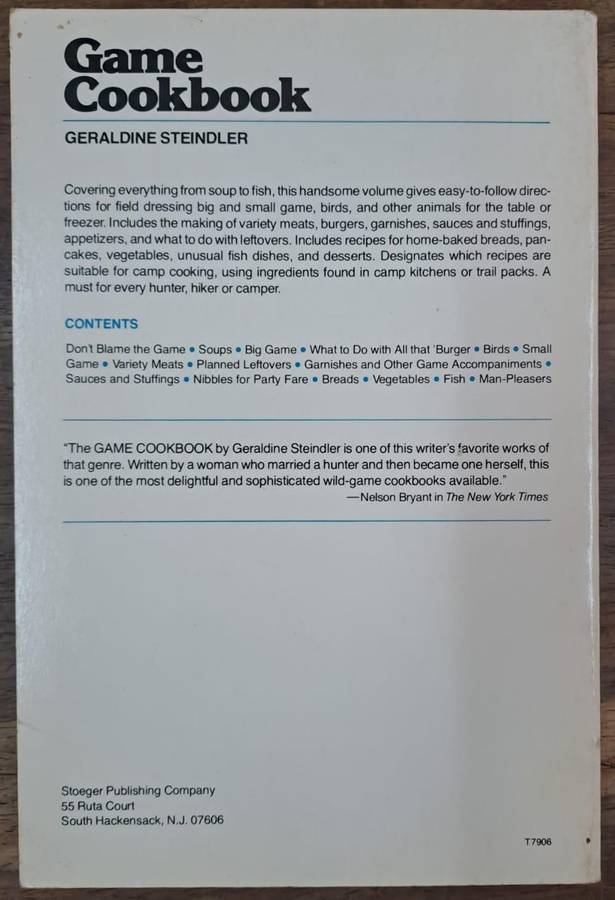 Game cookbook - Geraldine Steinbler (paperback)