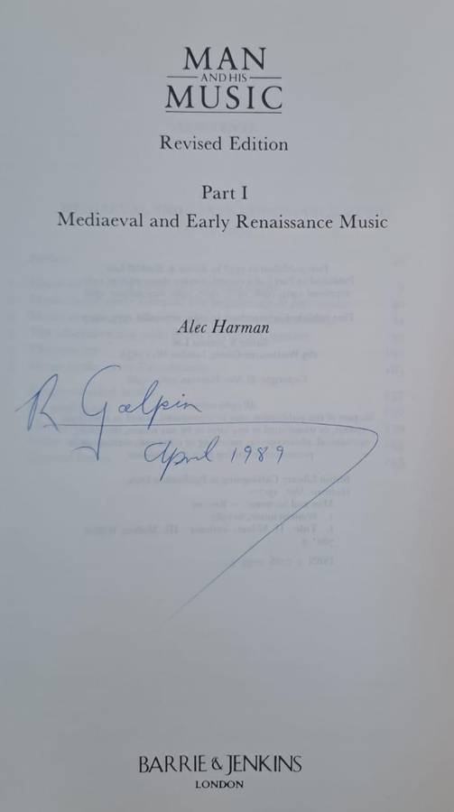 Mediaeval and early Renaissance music - Alec Harman (paperback)