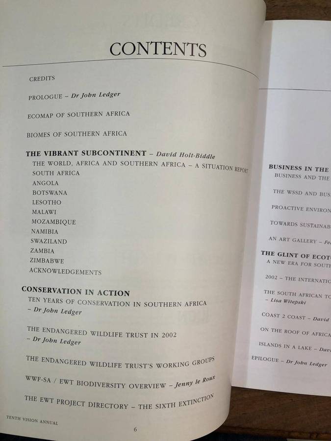 Vision 10th Edi - Wildlife, Ecotourism and the Environment in Southern Africa (Hardcover with no dj)