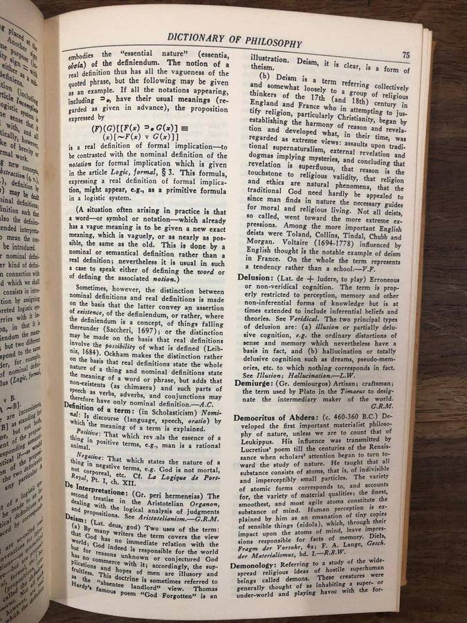 The Dictionary of Philosophy - Dagobert D Runes (Hardcover with dj)