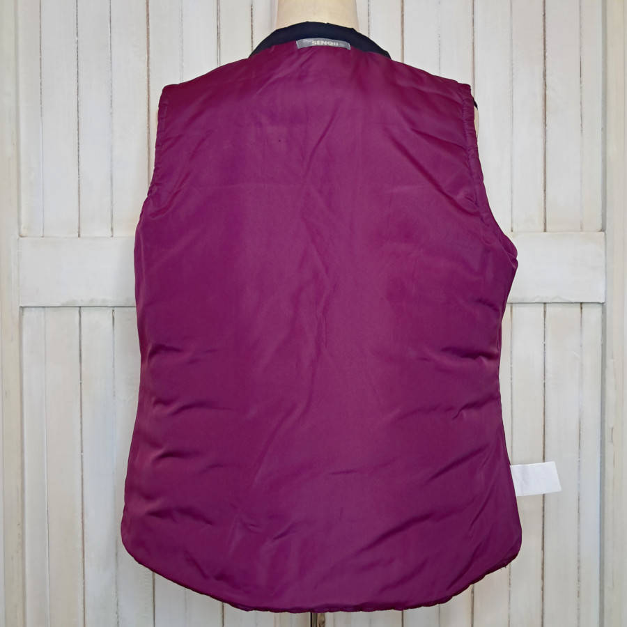 SENQU SLEEVELESS PUFFER JACKET/VEST/GILET - NAVY & PINK