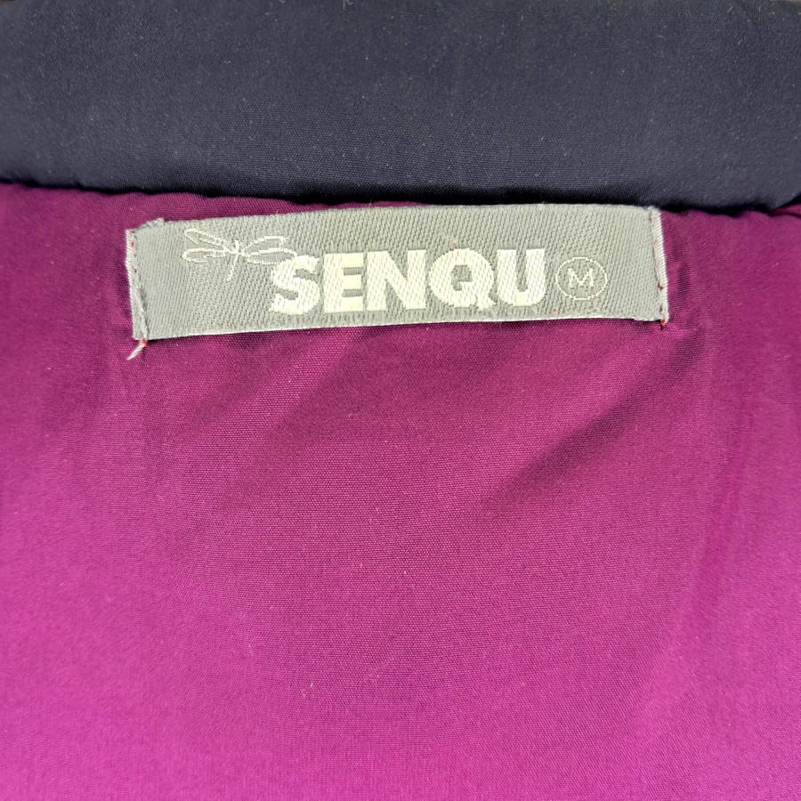 SENQU SLEEVELESS PUFFER JACKET/VEST/GILET - NAVY & PINK