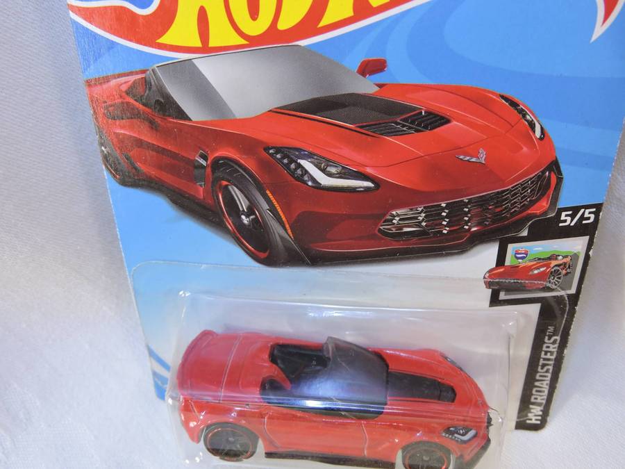 Hot Wheels CHEVY CHEVROLET Corvette C7 Convertible  ( Red ) Long Card   # BLOWOUT SALE #