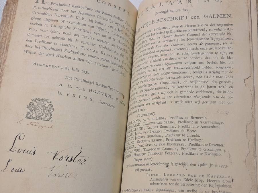 Dutch Bible Bijel Dated 1852 previously belonging to Jordaan Family