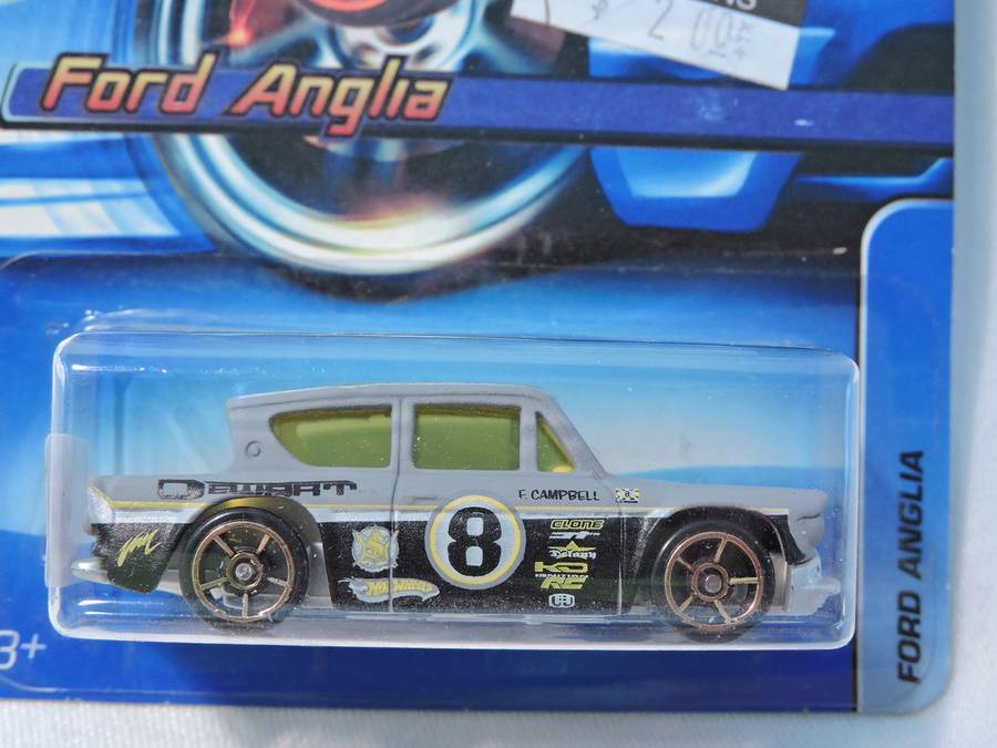 Hot Wheels FORD Anglia ( Grey/Black #8 ) 5 Spoke Rims   Long Card