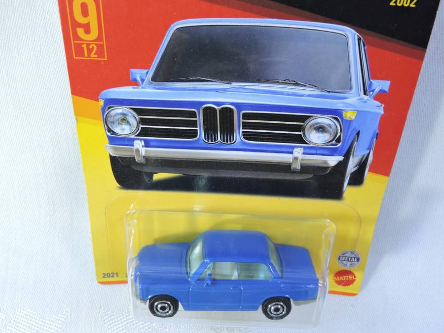 Matchbox BMW 2002 ( Blue ) Germany Long Card 9/12   like Hot Wheels
