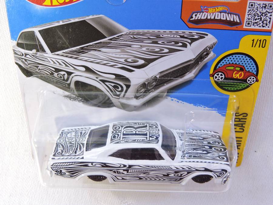 Hot Wheels CHEVY CHEVROLET Impala ( White with black striping - Art car )