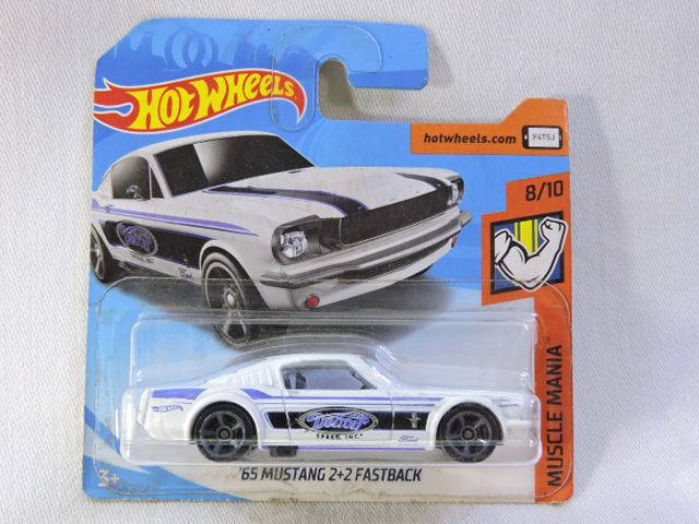 Hot Wheels FORD Mustang 2+2 Fastback ( White Black & Purple stripe )