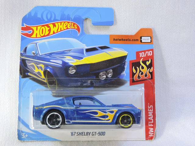 Hot Wheels FORD Mustang Shelby GT-500 ( Blue with yellow flames )