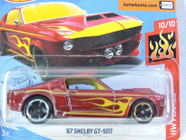 Hot Wheels FORD Mustang Shelby GT-500 ( Red with yellow flames )