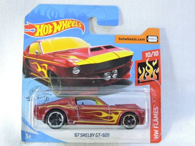 Hot Wheels FORD Mustang Shelby GT-500 ( Red with yellow flames )