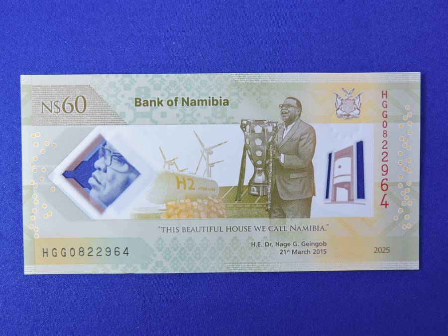 Bank of Namibia  $60 Sixty Dollar Bank note in perfect UNC condition.