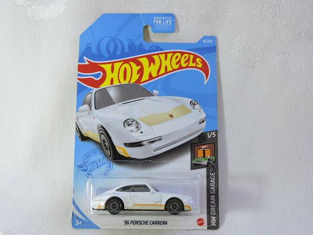 Hot Wheels PORSCHE Carrera ( White with Orange pin stripe ) Long Card