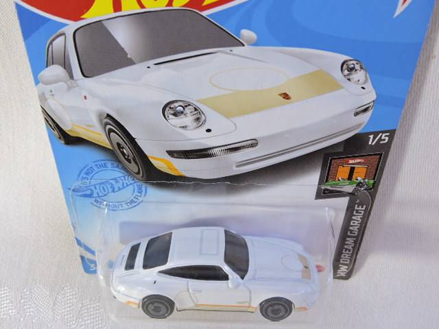 Hot Wheels PORSCHE Carrera ( White with Orange pin stripe ) Long Card