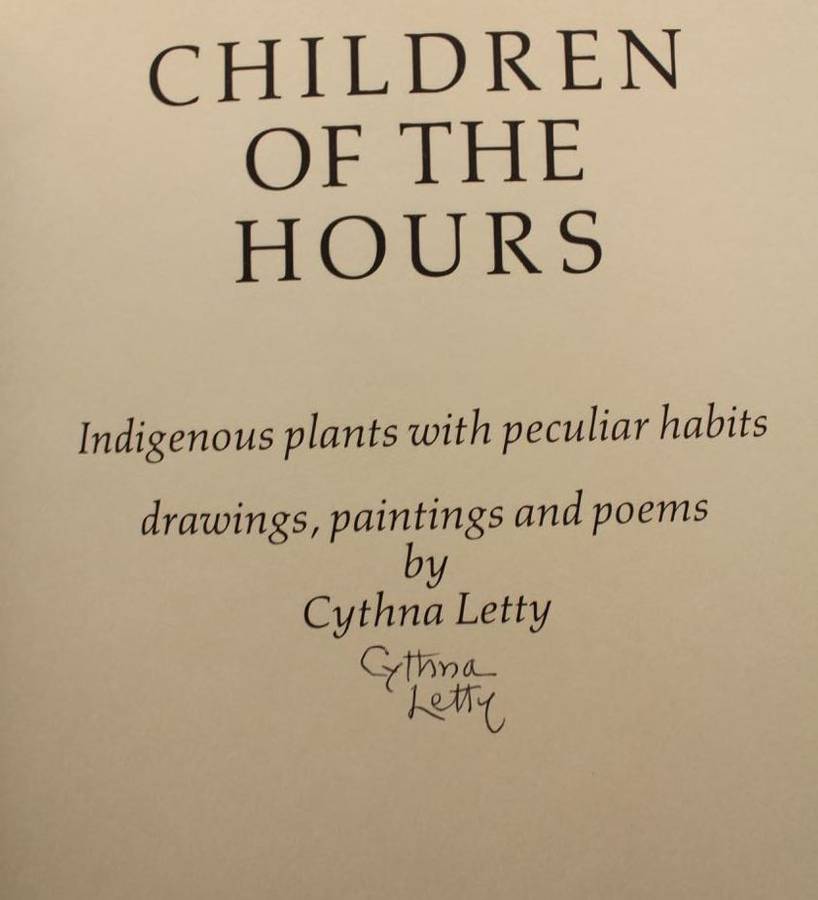 CHILDREN OF THE HOURS - CYTHNA LETTY - SIGNED