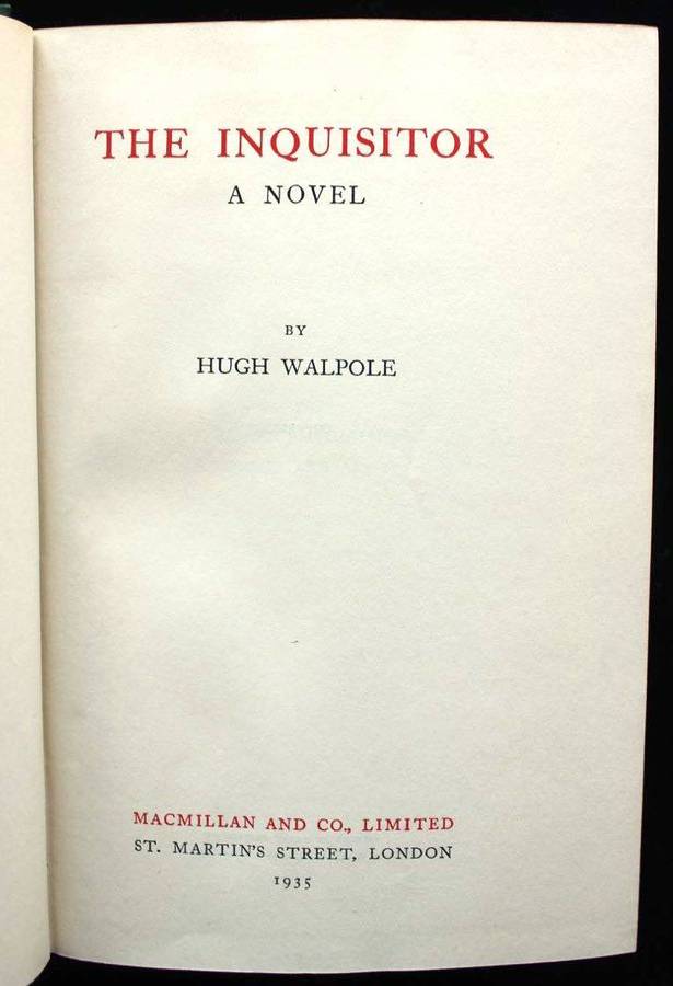 THE INQUISITOR - HUGH WALPOLE (1935)