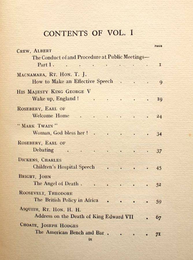 THE BOOK OF PUBLIC SPEAKING (1913) - 5 VOLS.