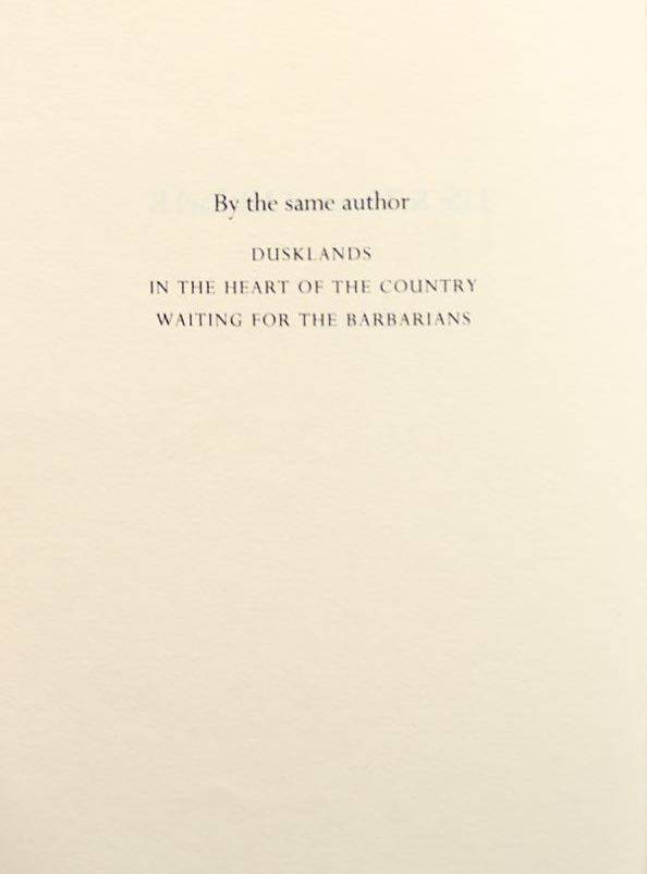 LIFE & TIMES OF MICHAEL K - J.M. COETZEE (1983)