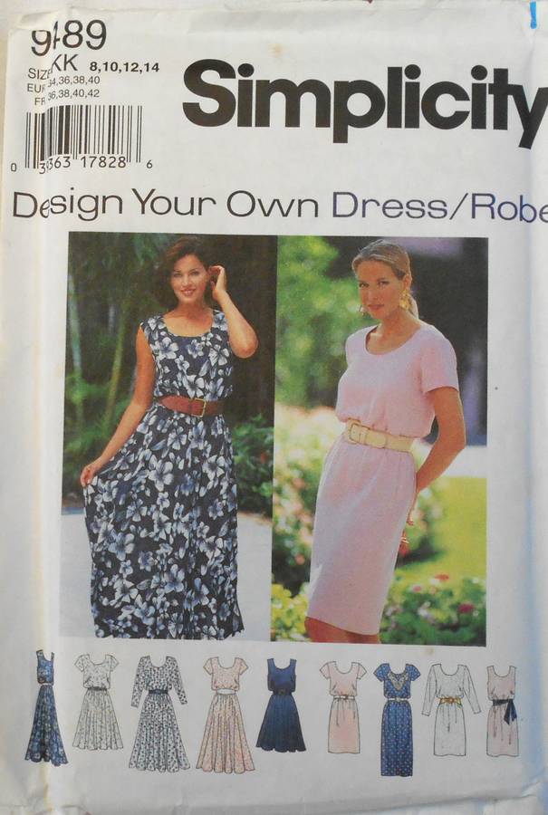 SIMPLICITY 9489 DRESS WITH SCOOP NECKLINE SIZE 8-14 COMPLETE-UNCUT-F/FOLDED