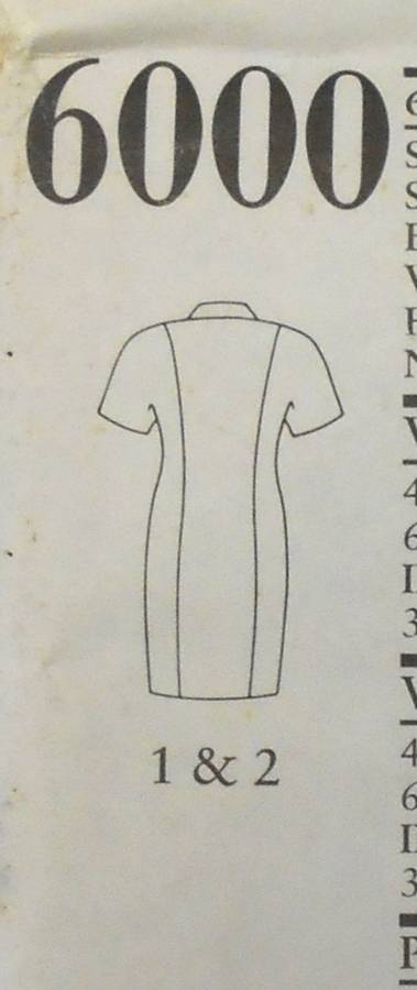 NEW LOOK PATTERNS 6000 FRONT BUTTON DRESS SIZE 6 - 16 COMPLETE-UNCUT-F/FOLDED