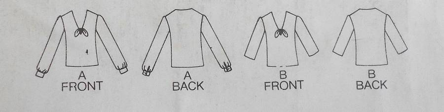 BUTTERICK 3340 BLOUSES SIZE 14 COMPLETE-UNCUT-F/FOLDED