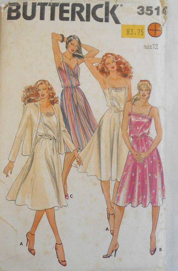 BUTTERICK 3511 LOOSE FITTING UNLINED JACKET & FITTED DRESS SIZE 12 COMPLETE