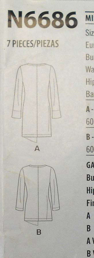 NEW LOOK PATTERNS N6686 TOP WITH FRONT WRAP SIZE 8-20 COMPLETE-CUT TO 10