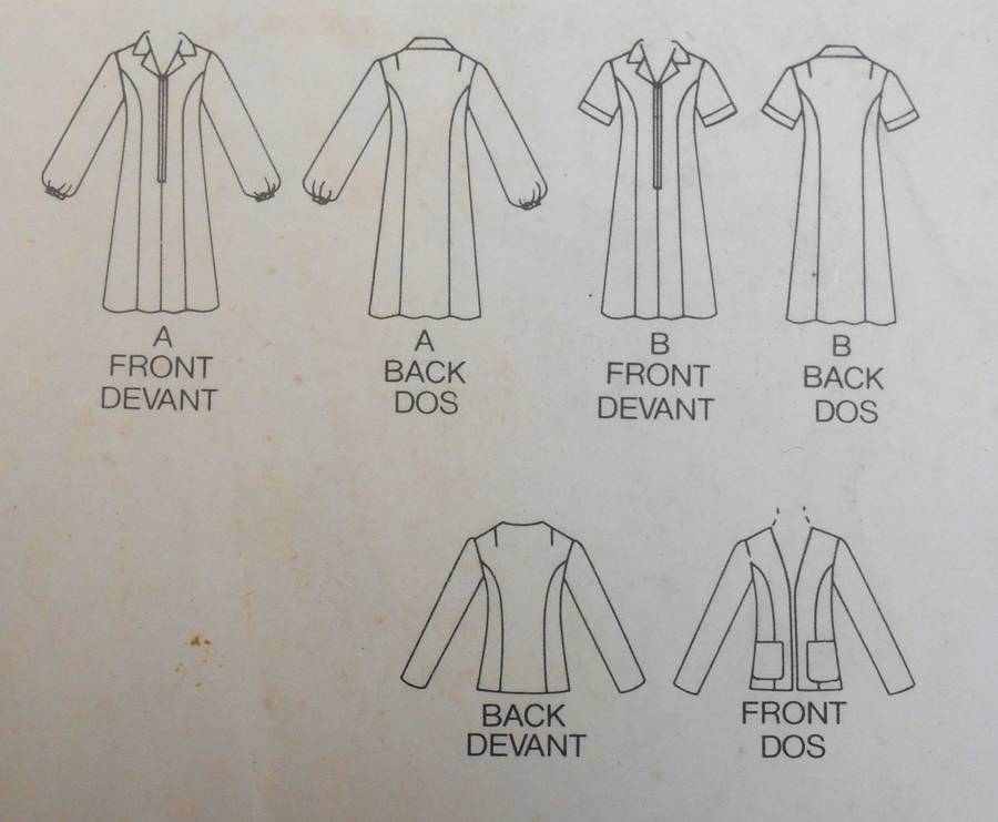 BUTTERICK 3629 HALF SIZE JACKET & DRESS SIZE 18 1/2 - 20 1/2 - 22 1/2 COMPLETE-ONLY DRESS CUT