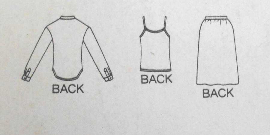 BUTTERICK 3634 BLOUSE-CAMISOLE-SKIRT SIZE 8 COMPLETE-UNCUT-F/FOLDED