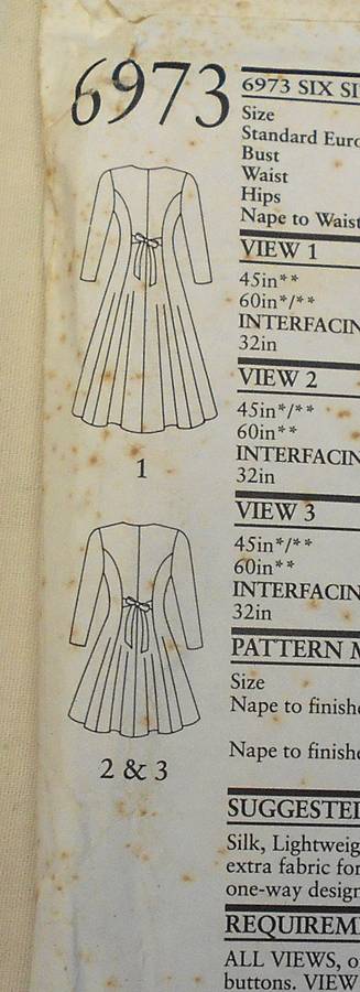 NEW LOOK PATTERNS 6973 FLARED DRESS WITH NECKLINE VARIATIONS SIZE 8-18 COMPLETE-UNCUT-F/FOLDED