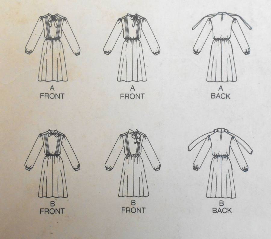 BUTTERICK 3926 LOOSE FITTING DRESS WITH BOW SIZE 12 COMPLETE-UNCUT-F/FOLDED