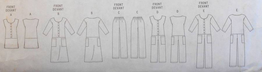 BUTTERICK B5229 TUNIC-DRESS-PANTS-JUMPSUIT SIZE 8-14-COMPLETE-MOSTLY UNCUT TO 14