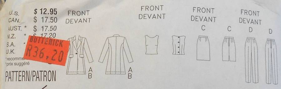 BUTTERICK 5789 JACKET-TOP-SKIRT-PANTS SIZE 8-10-12-COMPLETE-CUT TO 12
