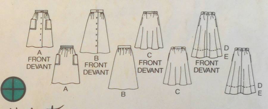 BUTTERICK 6305 SET OF SKIRTS SIZE  8-10-12-COMPLETE-MOSTLY UNCUT