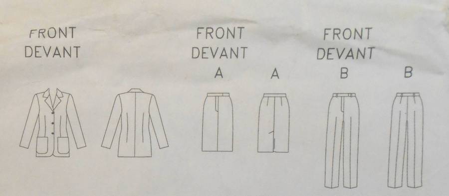 BUTTERICK 6468 JACKET-SKIRT-PANTS SIZE 12-14-16-COMPLETE- CUT TO 12 SEE LISTING