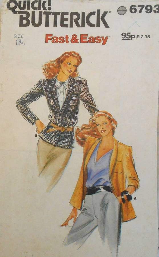 BUTTERICK 6793 JACKET SIZE 12 COMPLETE