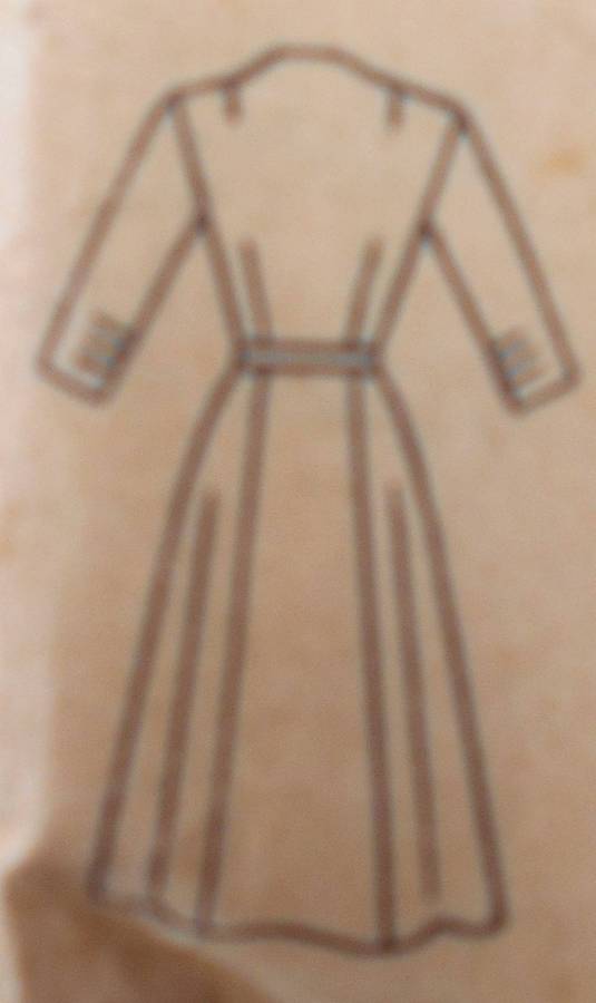 VINTAGE BUTTERICK 6863 ONE PIECE DRESS WITH BUTTON TAB DETAIL SIZE 40 BUST 40" COMPLETE